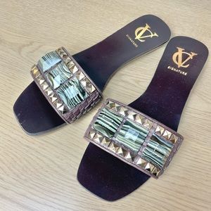 VC Vince Camuto Jeweled Slides